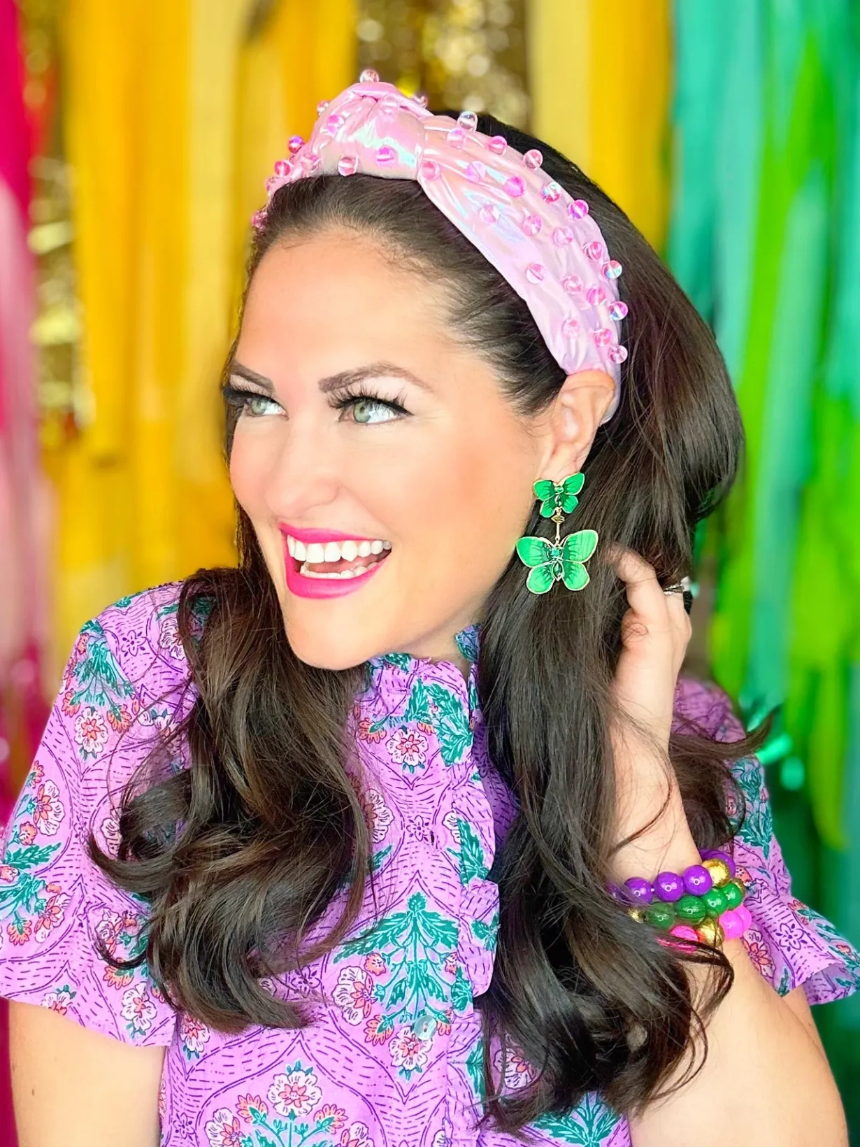 hand_painted_butterfly_ea_2-1.webp Hand Painted Butterfly Earrings in Kelly Green-Brianna Cannon Hot