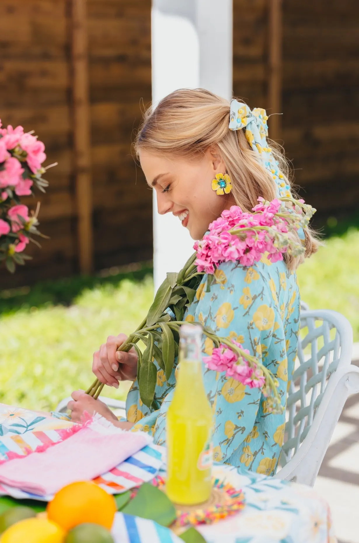hand_painted_yellow_and_b_4.webp Hand Painted Yellow and Blue Hibiscus Earring-Brianna Cannon Hot