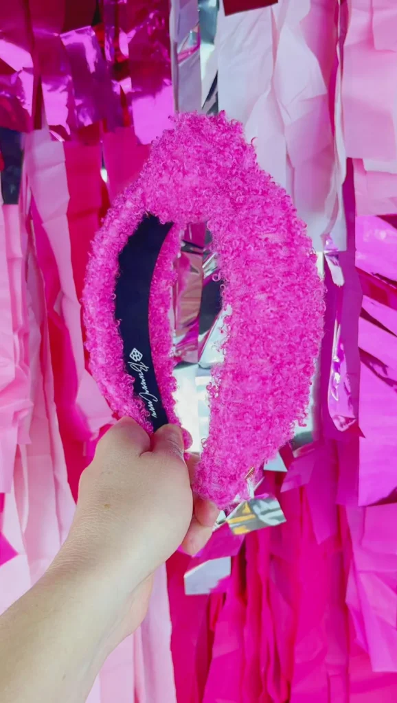 Hot Pink Boucle Knotted Headband-Brianna Cannon New