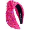 Hot Pink Lace Headband with Crystals-Brianna Cannon Hot