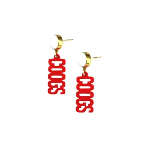 Houston Mini Red COOGS Earrings-Brianna Cannon Discount