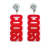 Houston Red & White COOGS Earrings-Brianna Cannon Best