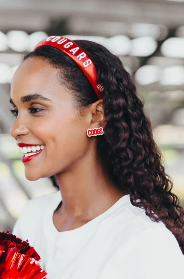 Houston Red & White COOGS Studs-Brianna Cannon Best