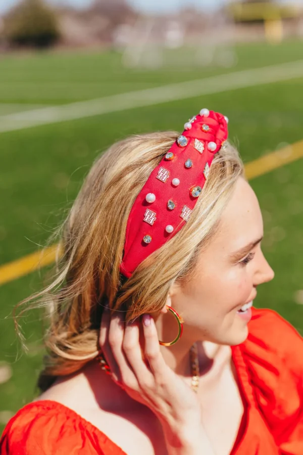 Houston Red Logo Headband-Brianna Cannon Fashion
