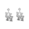 Houston Silver Logo Earring with BC Logo-Brianna Cannon Best
