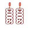 Houston White & Red COOGS Earrings-Brianna Cannon Fashion