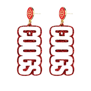 Houston White & Red COOGS Earrings-Brianna Cannon Fashion