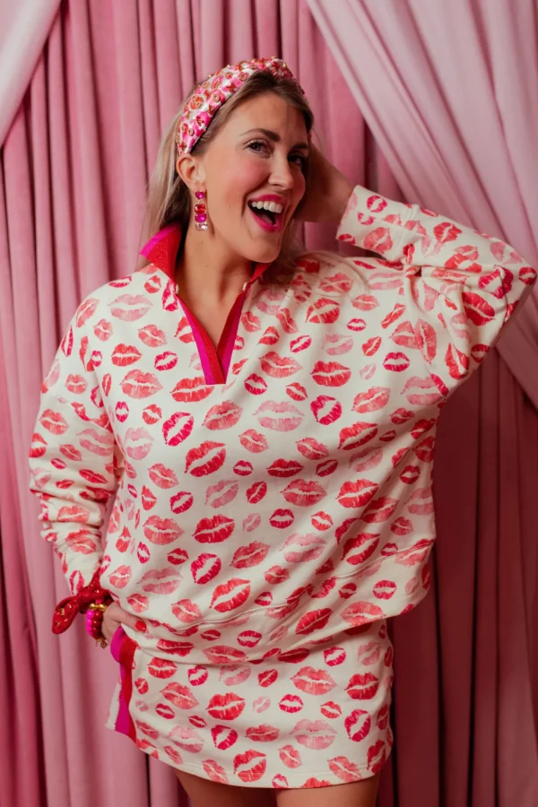 Hugs & Kisses Lips Sweatshirt-Brianna Cannon Sale