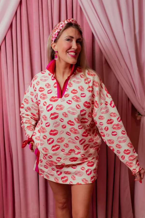 Hugs & Kisses Lips Sweatshirt-Brianna Cannon Sale
