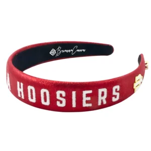Indiana Crimson Thin Embroidered Headband-Brianna Cannon Fashion