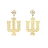 Indiana Gold Logo Earring with BC Logo-Brianna Cannon Fashion