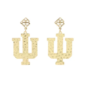 Indiana Gold Logo Earring with BC Logo-Brianna Cannon Fashion