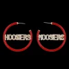 Indiana HOOSIERS Crimson Pavé Hoop Earrings-Brianna Cannon Online