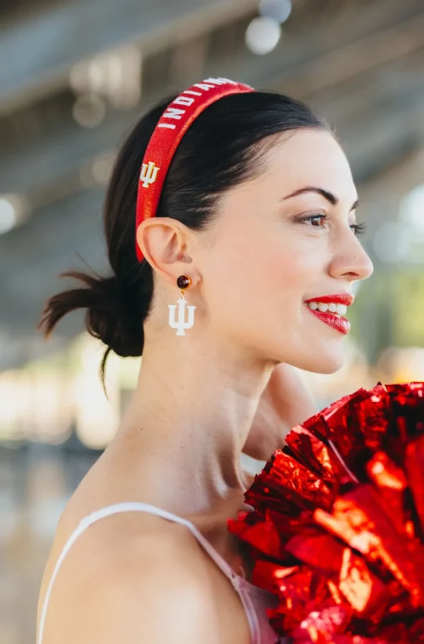Indiana Mini White Logo Earrings-Brianna Cannon Fashion
