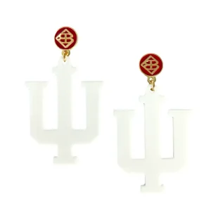 Indiana White Logo Earrings-Brianna Cannon Best