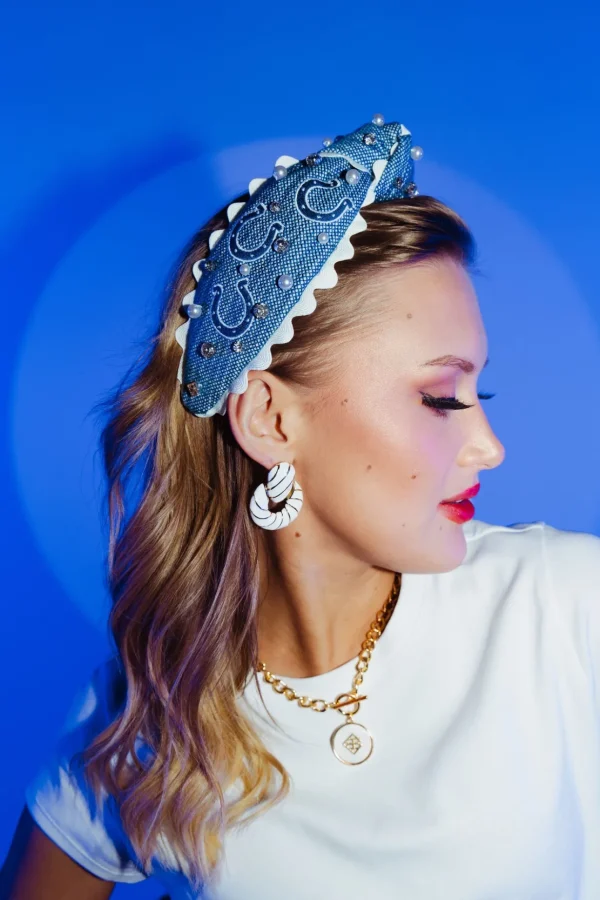 Indianapolis Colts Adult Cross Stitch Headband-Brianna Cannon Clearance