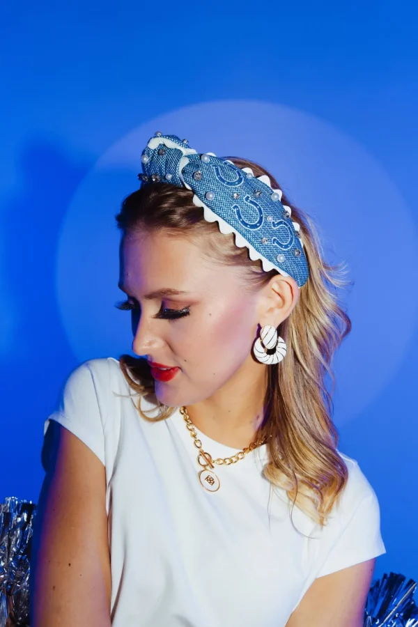 Indianapolis Colts Adult Cross Stitch Headband-Brianna Cannon Clearance