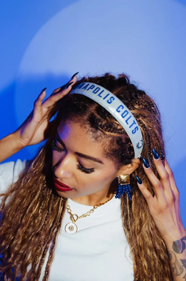 Indianapolis Colts Thin Embroidered Headband-Brianna Cannon New