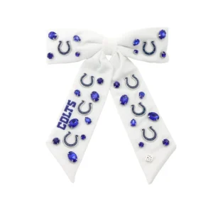 Indianapolis Colts White Bow Barrette-Brianna Cannon Outlet