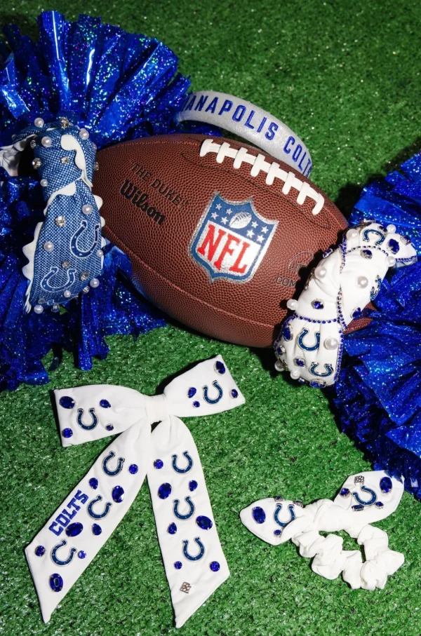 Indianapolis Colts White Bow Barrette-Brianna Cannon Outlet