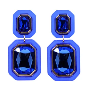 Indigo Crystal Drop Earrings-Brianna Cannon Outlet