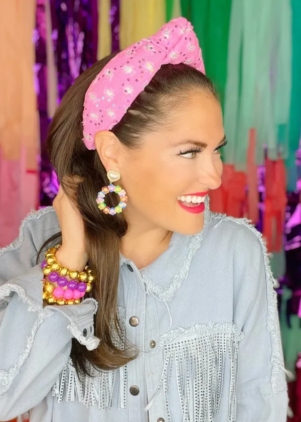 Iridescent Flower Hoop Earrings-Brianna Cannon Best