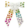 Ivory Rainbow Gradient Bow Barrette with Hand Sewn Crystals-Brianna Cannon Clearance