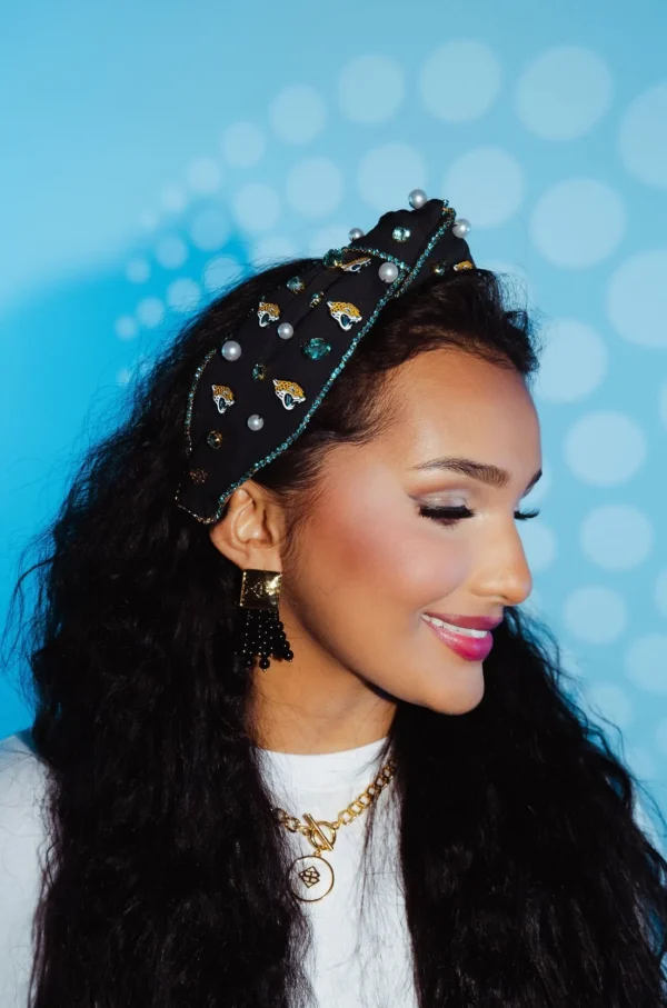 Jacksonville Jaguars Black Logo Headband-Brianna Cannon Fashion