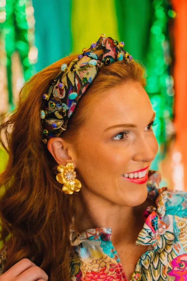 Jeweled Tapestry Floral Headband-Brianna Cannon New