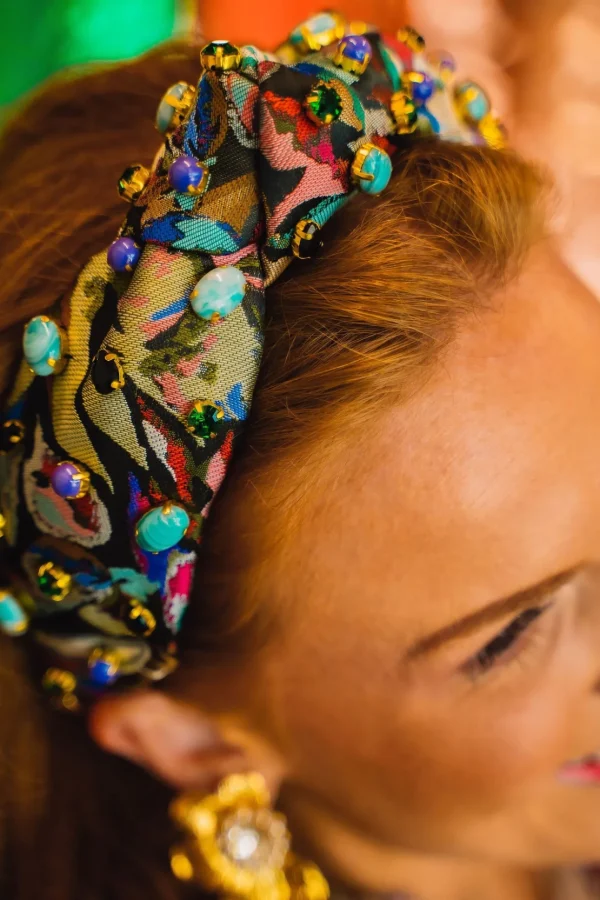 Jeweled Tapestry Floral Headband-Brianna Cannon New