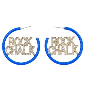 Kansas Blue Pavé Hoop Earrings-Brianna Cannon Online