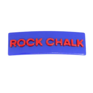 Kansas Blue ROCK CHALK Rectangle Barrette Clip-Brianna Cannon Sale