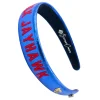 Kansas Blue Thin Embroidered Headband-Brianna Cannon Online