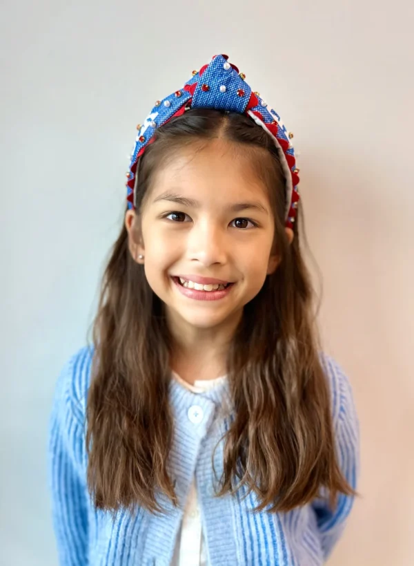 Kansas Child Size ROCK CHALK Cross Stitch Headband-Brianna Cannon New