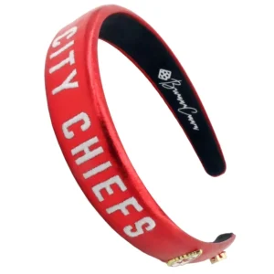 Kansas City Chiefs Thin Embroidered Headband-Brianna Cannon Clearance