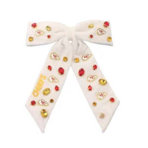 Kansas City Chiefs White Bow Barrette-Brianna Cannon Fashion