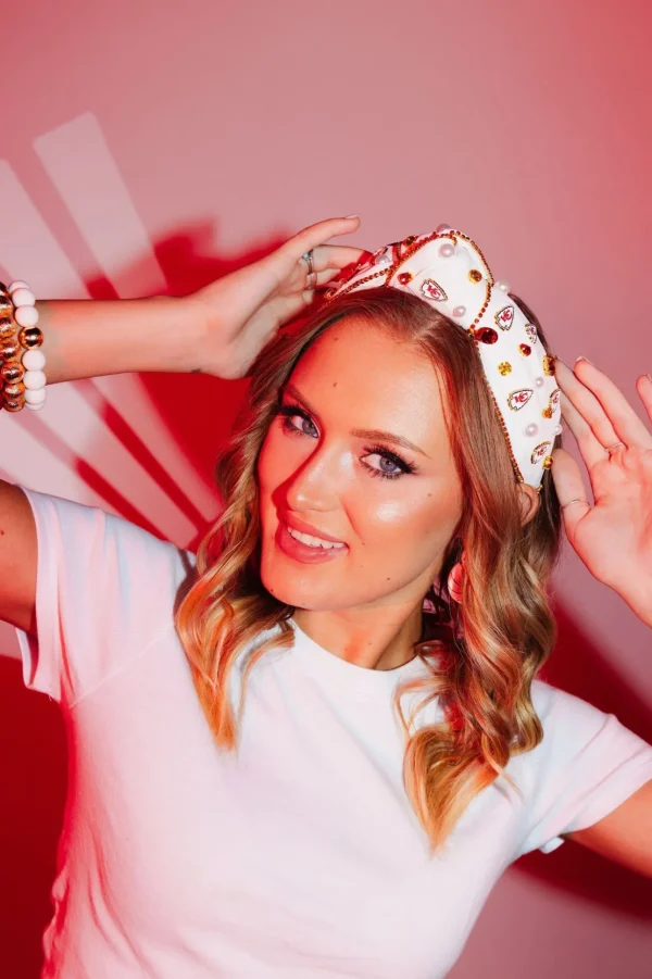 Kansas City Chiefs White Logo Headband-Brianna Cannon Hot