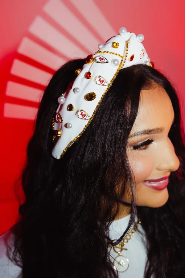 Kansas City Chiefs White Logo Headband-Brianna Cannon Hot