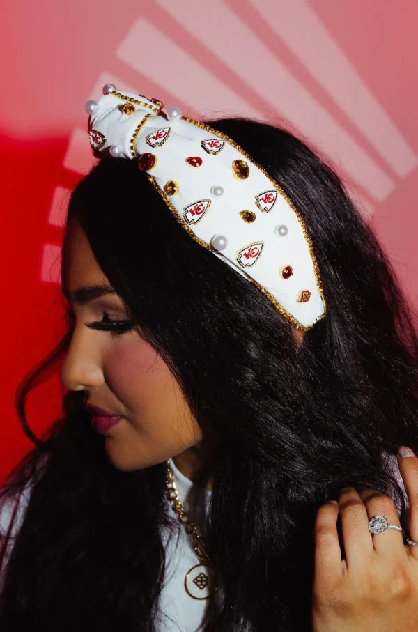 Kansas City Chiefs White Logo Headband-Brianna Cannon Hot