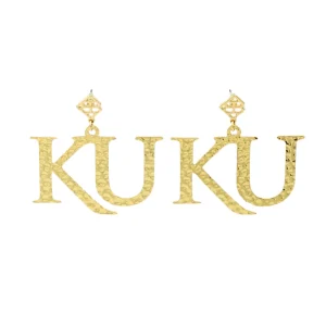 Kansas Gold Logo Earring with BC Logo-Brianna Cannon Clearance