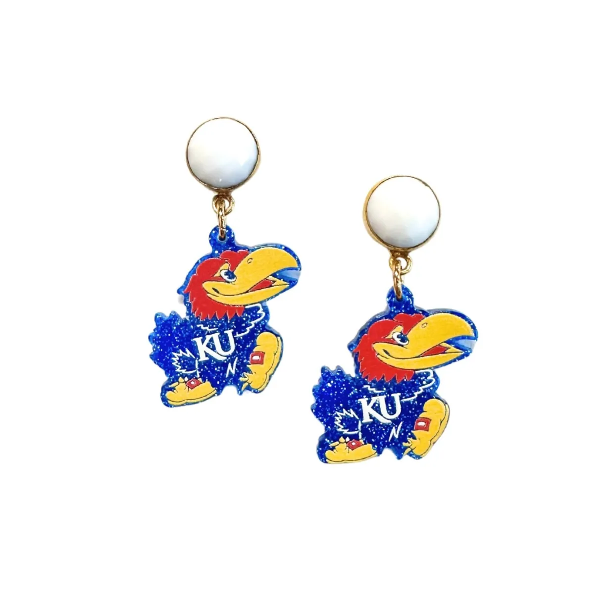 kansas_mini_jayhawk_logo__0.webp Kansas Mini Jayhawk Logo Earrings-Brianna Cannon New