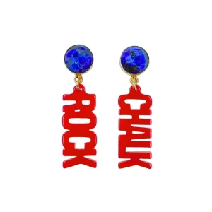 Kansas Mini Red ROCK CHALK Earrings-Brianna Cannon Sale