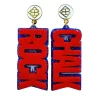 Kansas Red and Blue ROCK CHALK Earrings-Brianna Cannon Clearance