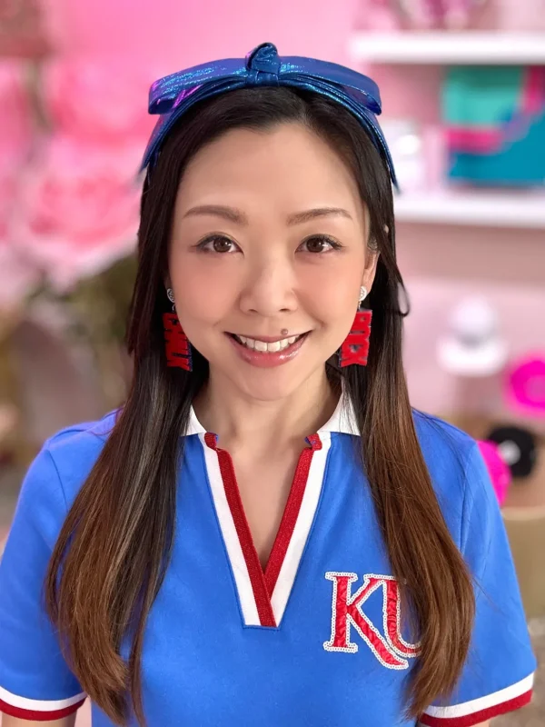 Kansas Red and Blue ROCK CHALK Earrings-Brianna Cannon Clearance