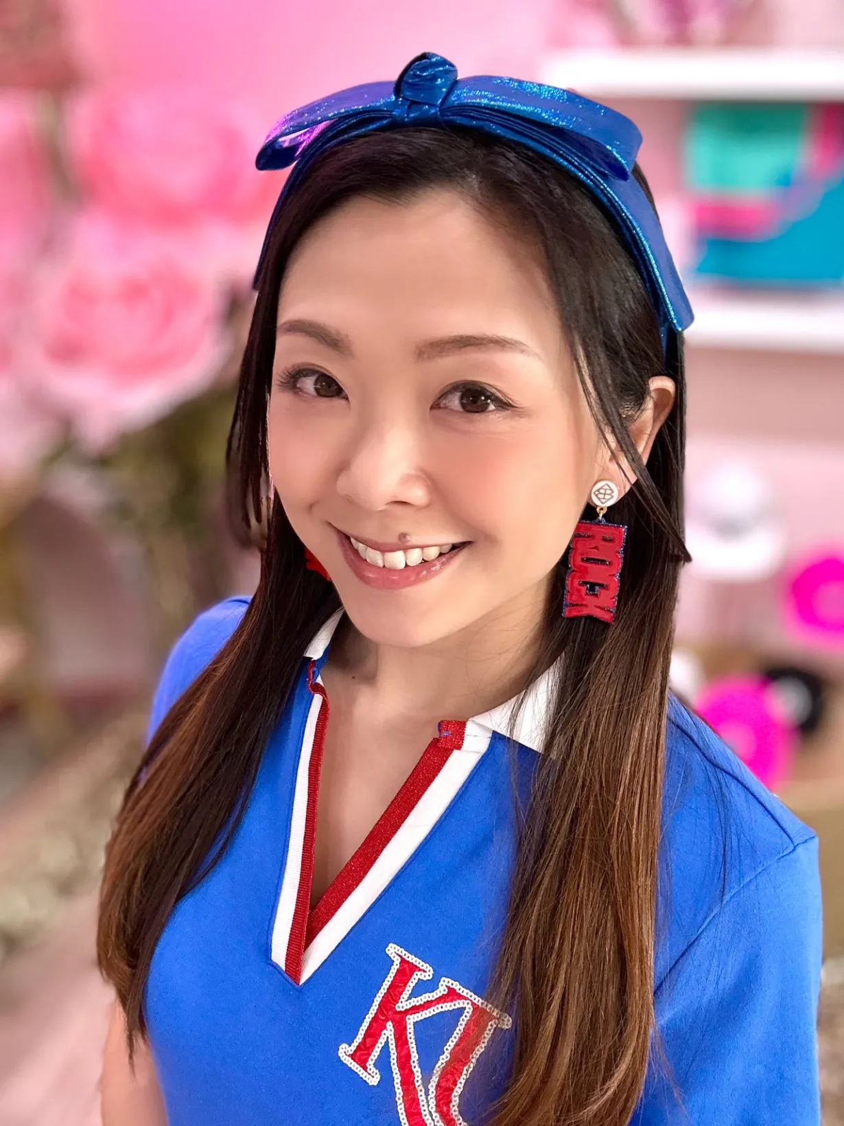 kansas_red_and_blue_rock__2.webp Kansas Red and Blue ROCK CHALK Earrings-Brianna Cannon Clearance