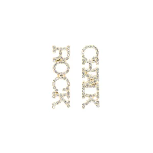 Kansas ROCK CHALK Pavé Rhinestone Stud Earrings-Brianna Cannon Clearance