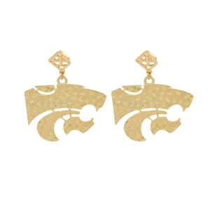 Kansas State Gold Logo Earring with BC Logo-Brianna Cannon Online