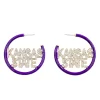 Kansas State Purple Pavé Hoop Earrings-Brianna Cannon Fashion