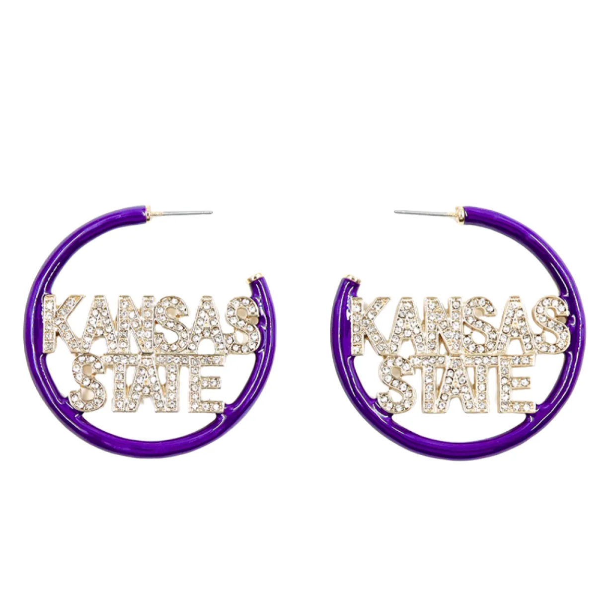 kansas_state_purple_pav_h_0.webp Kansas State Purple Pavé Hoop Earrings-Brianna Cannon Fashion