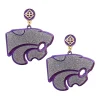 Kansas State Silver Wildcat Earrings-Brianna Cannon Hot